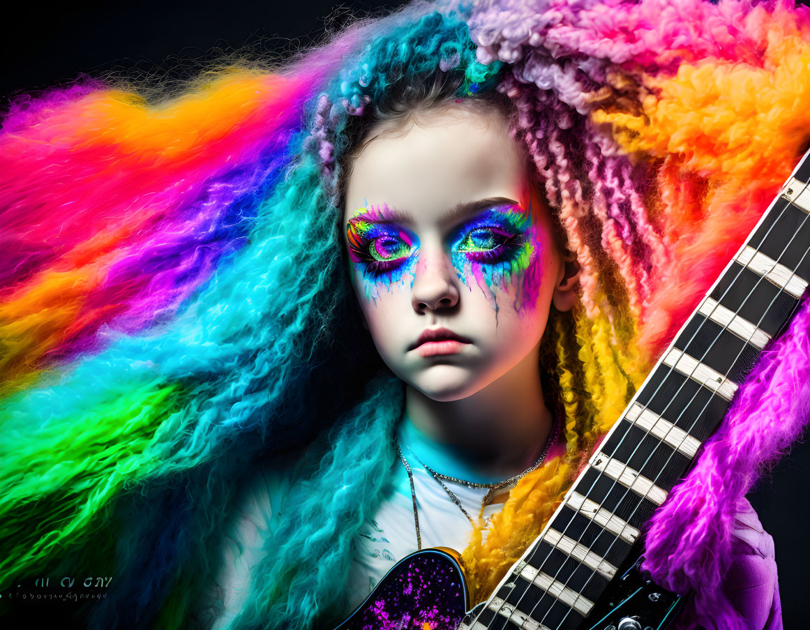 Colourful portrait of a young girl
