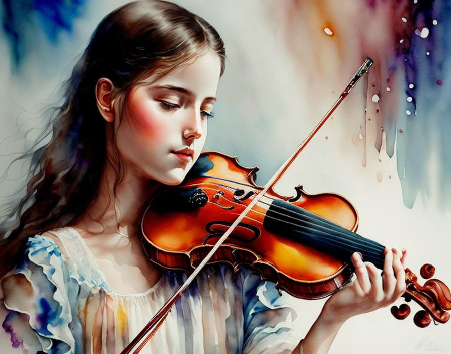 Girl playing Violin