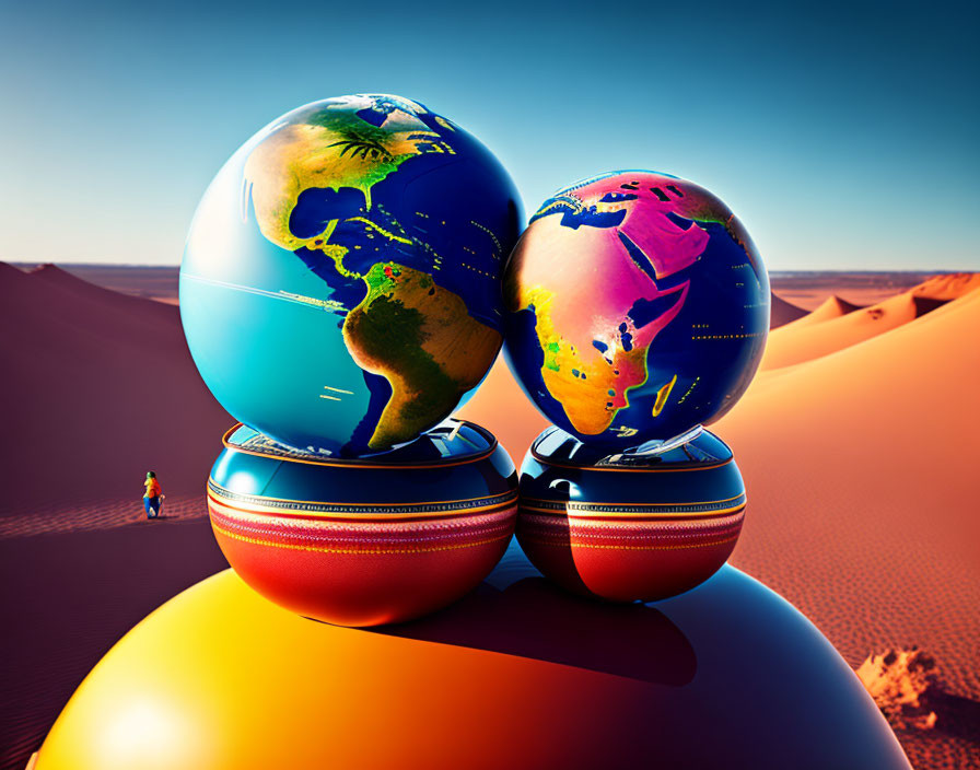globes in deserts