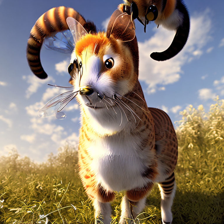 Ram fox cat bee