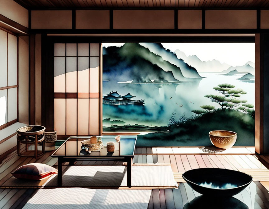 Misty Horizons: Impression of a Japanese Home