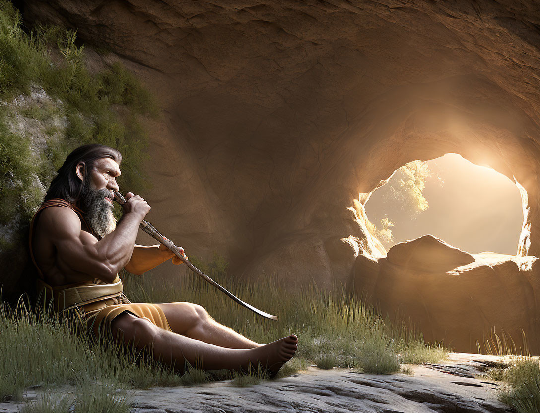 Neanderthal guy doing something