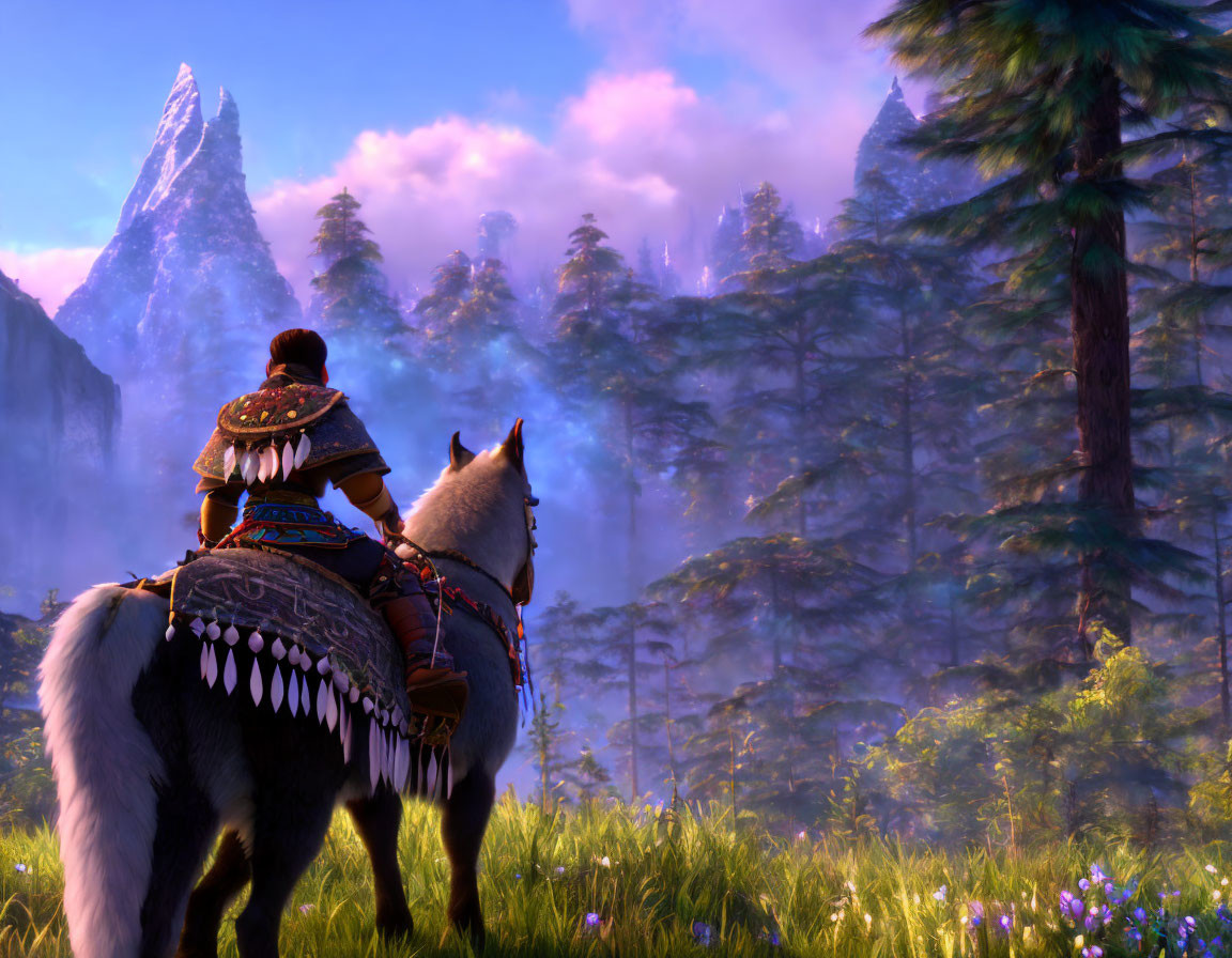 Shaman alone on a horse