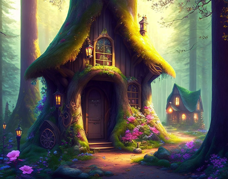 Village of fairytale in the forest