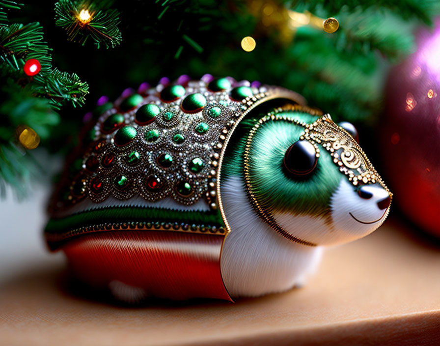 Hedgehog christmas ornament