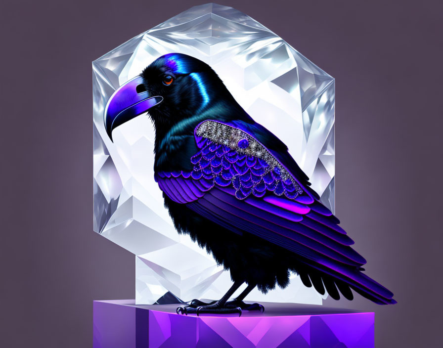 A raven in the style of diamond