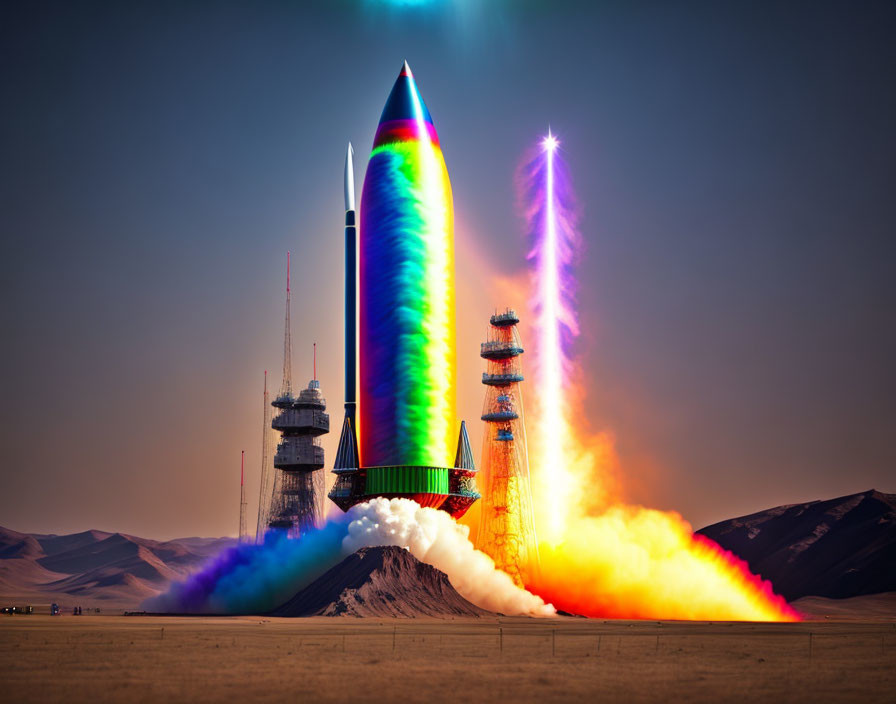 Big rainbow rocket