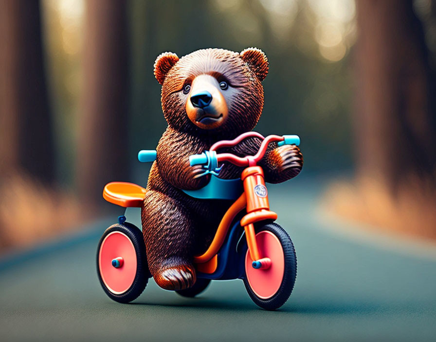 Bear riding a bike