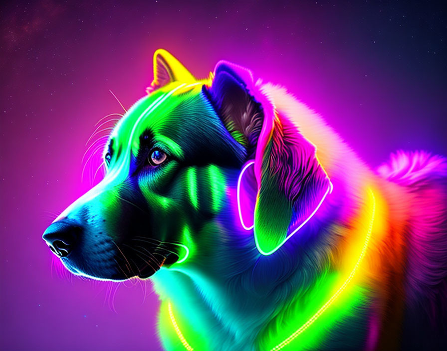 Neon dog cute dog