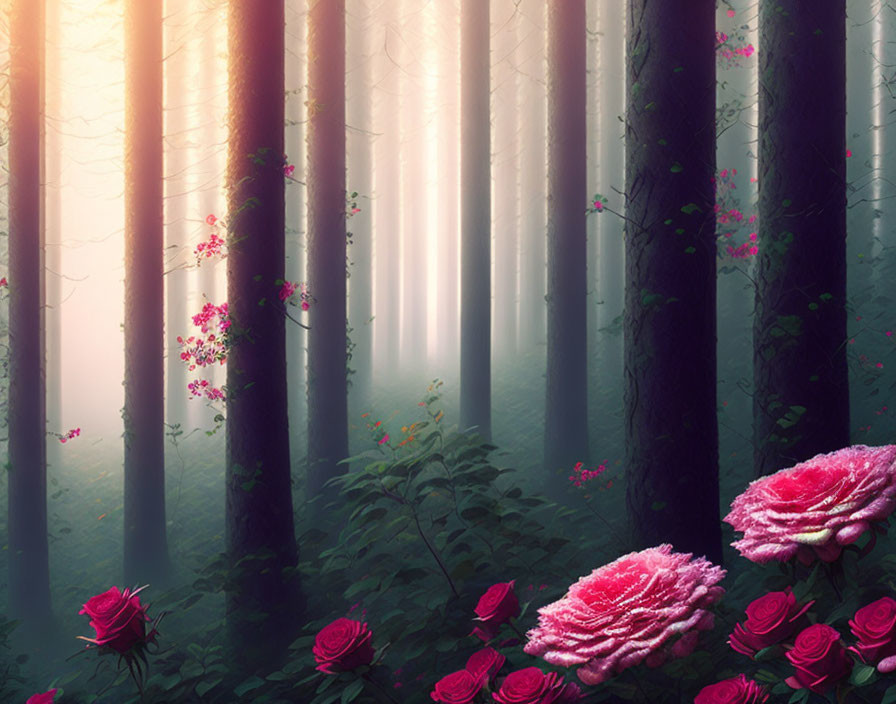 A forest of roses.
