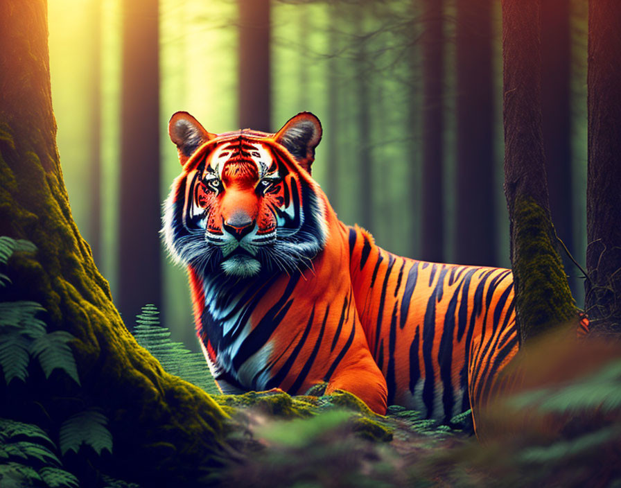 red tiger in forest