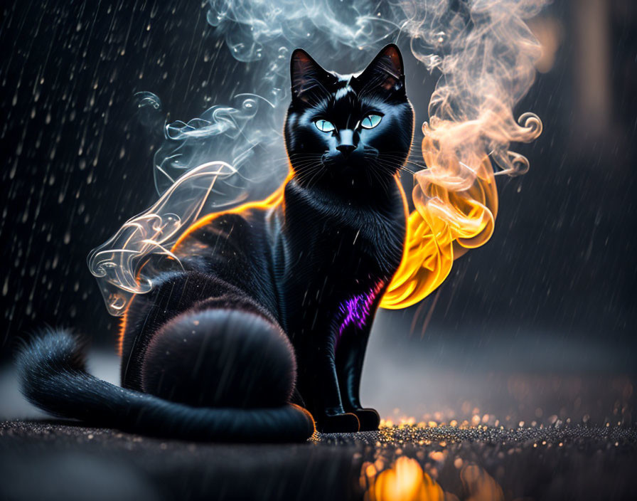 black beautiful cat 