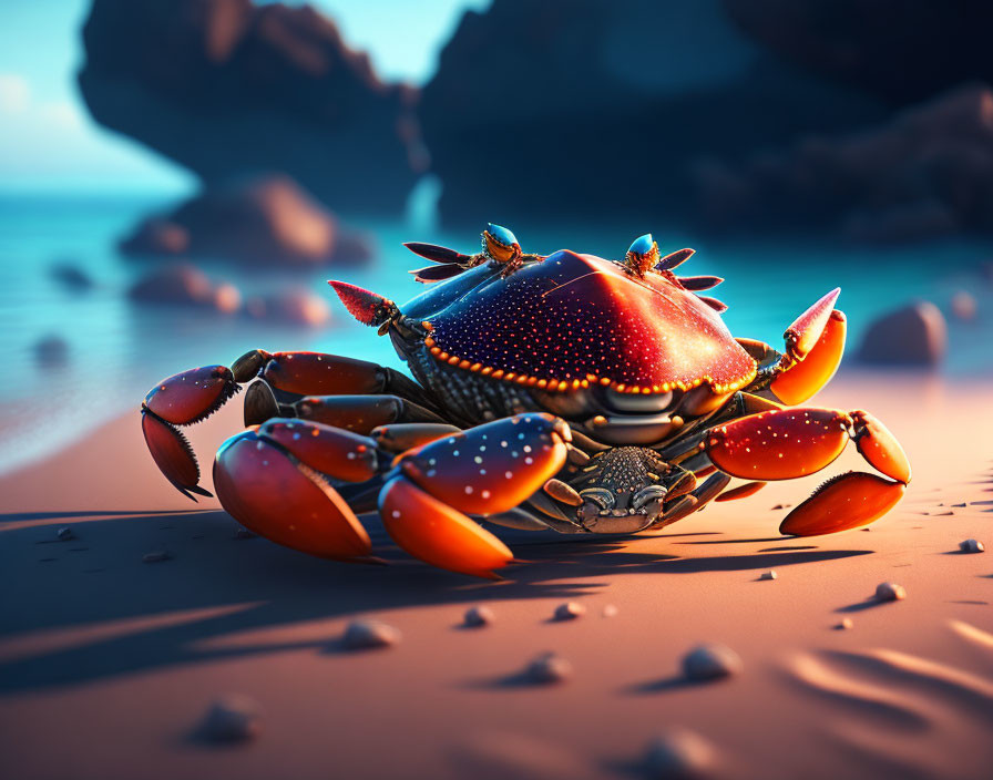 Lone crab on a island