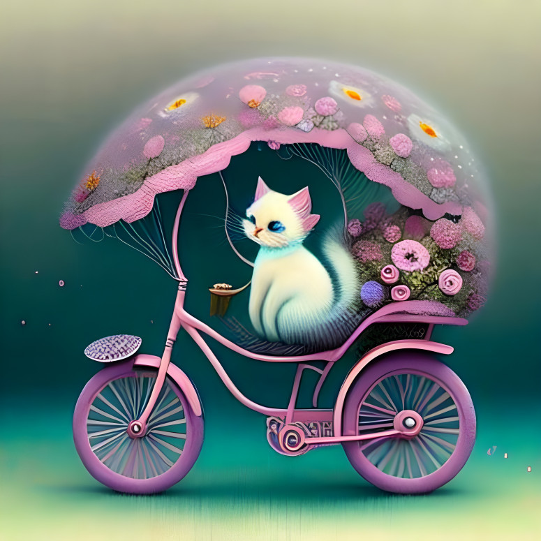 Miss Kitty bicycling