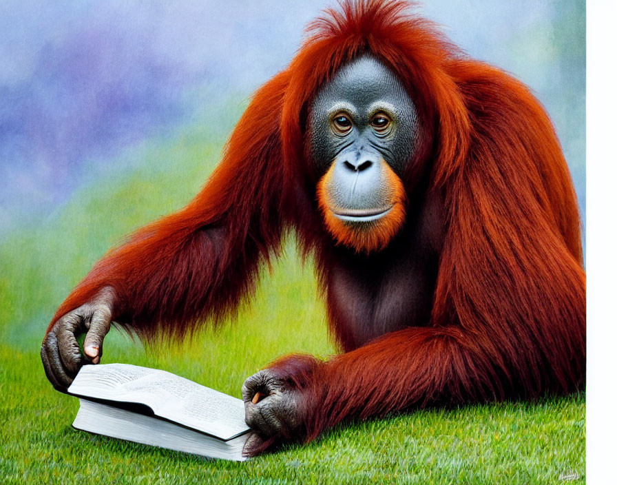 Orangutan Reading
