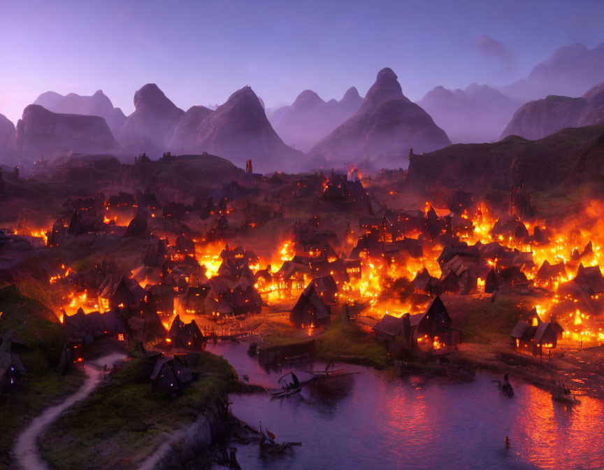 Fantasy viking village