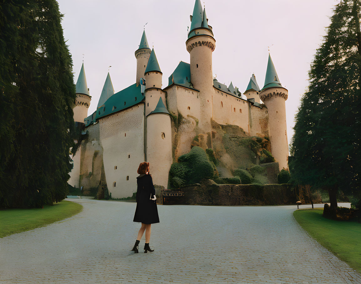 castle and girl