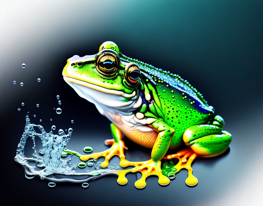 Cool Water Colour Frog