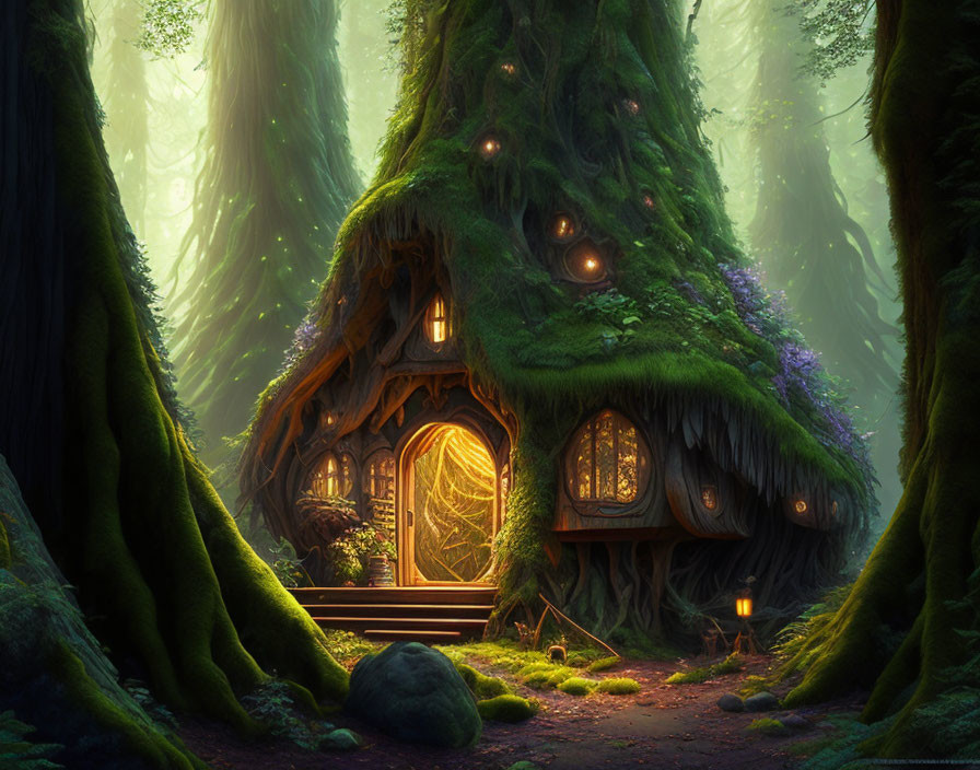 mystical house in forest