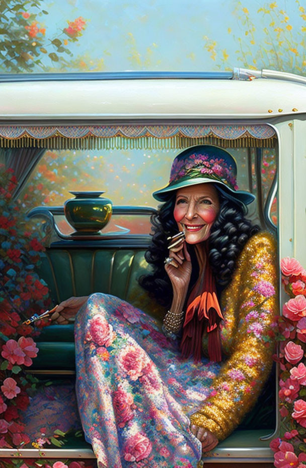 Old is beautiful - Hippie woman
