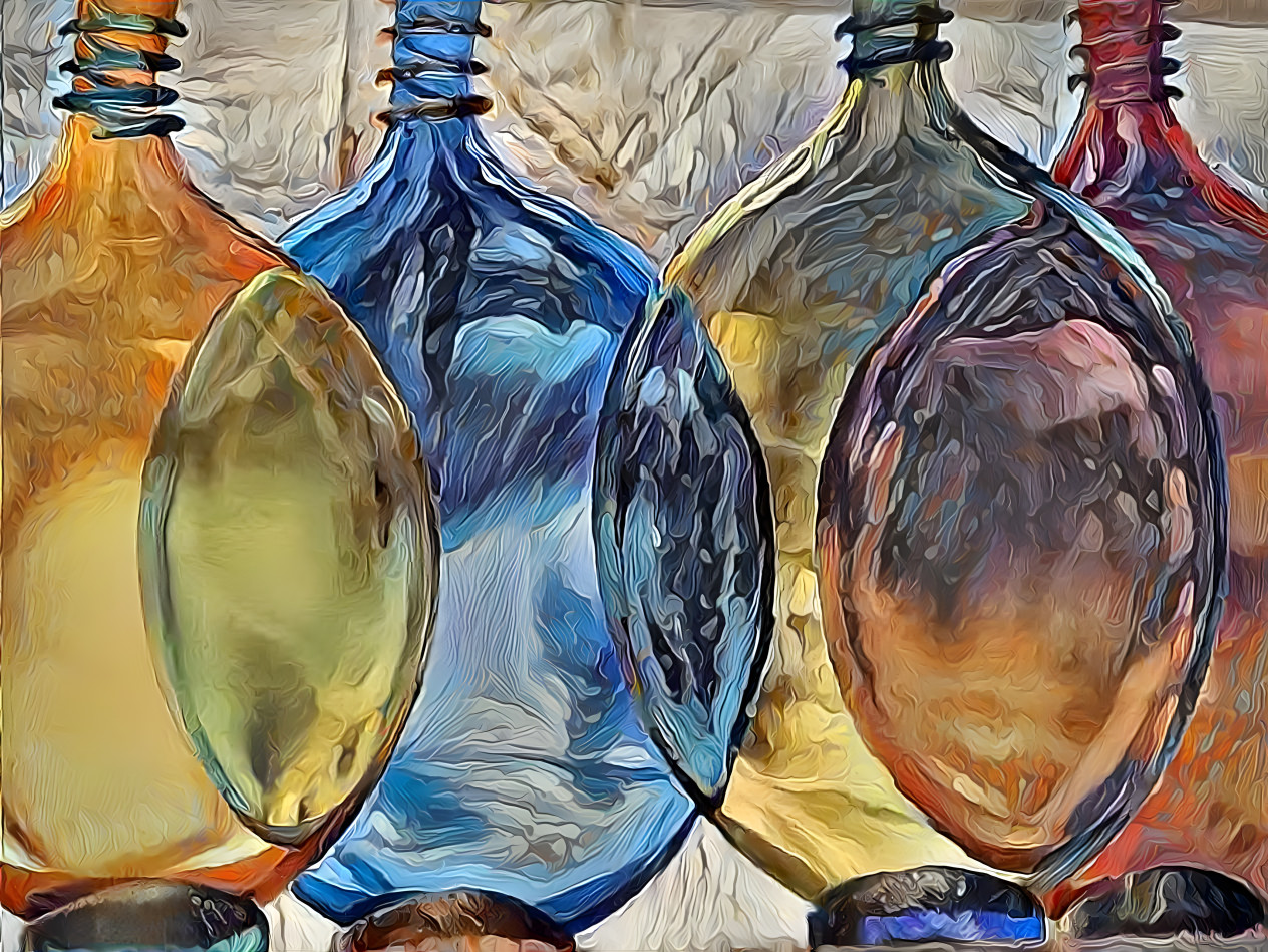 Rain glass bottles