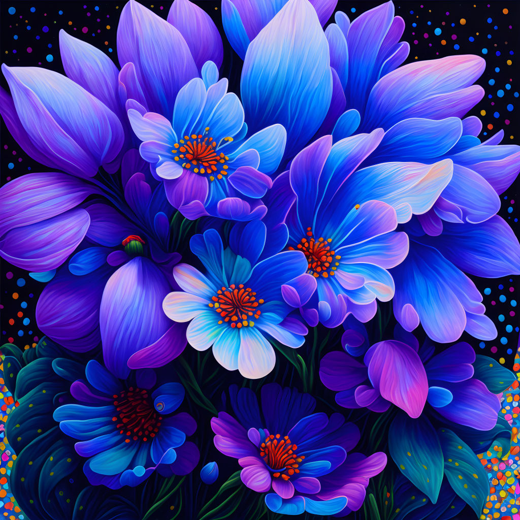 Electric blue blooms