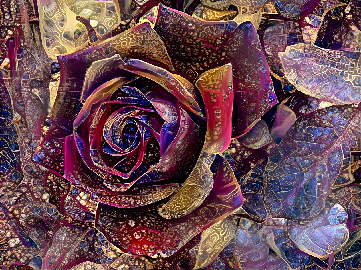 Intricate royal purples rose