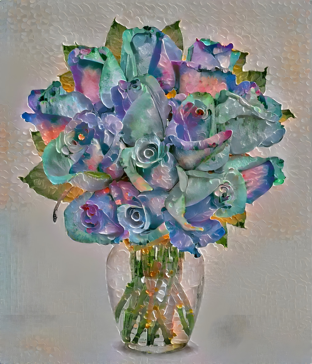 Blues roses painting