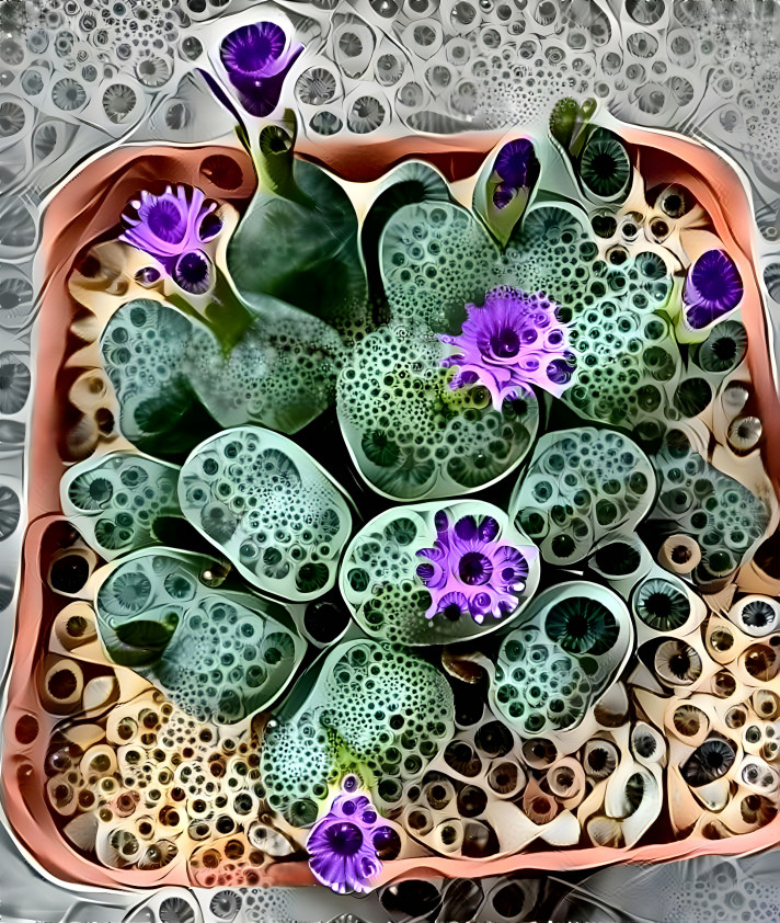 Purple bloom succulents