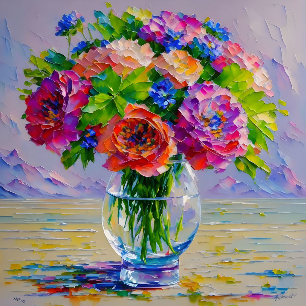 Oil paint beautiful blooms