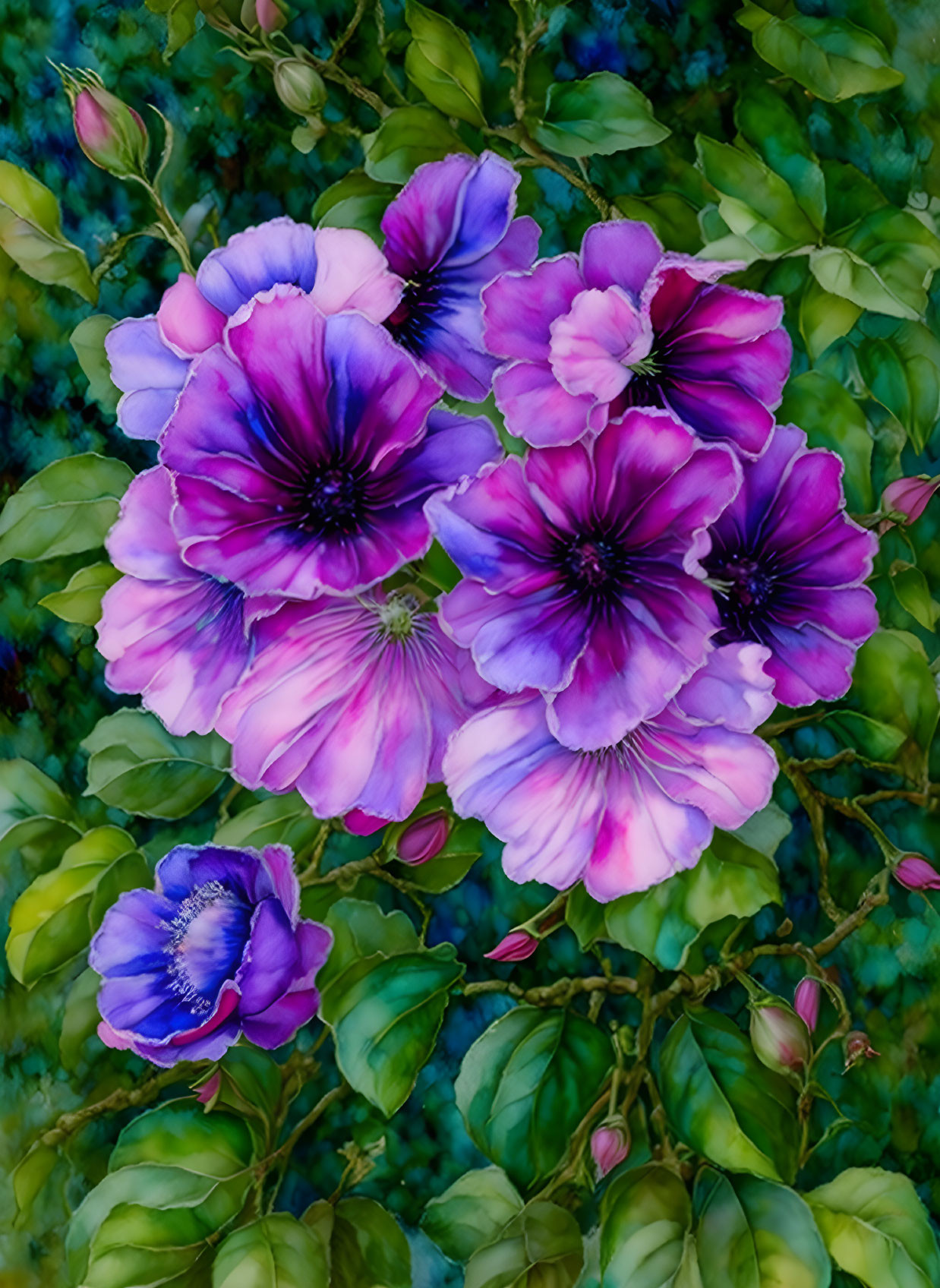 Violet hued blooms