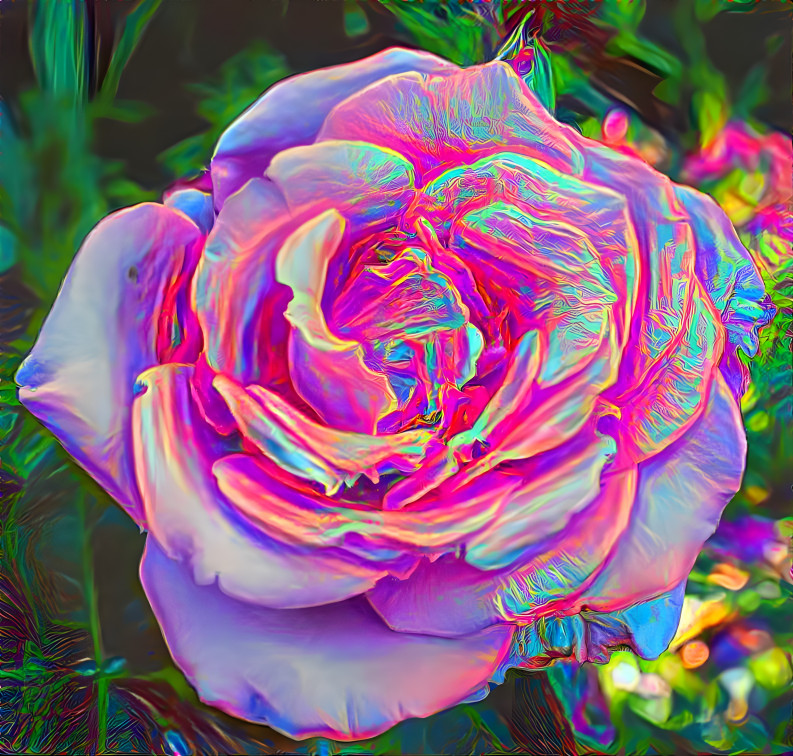 Shiny fuchsia rose