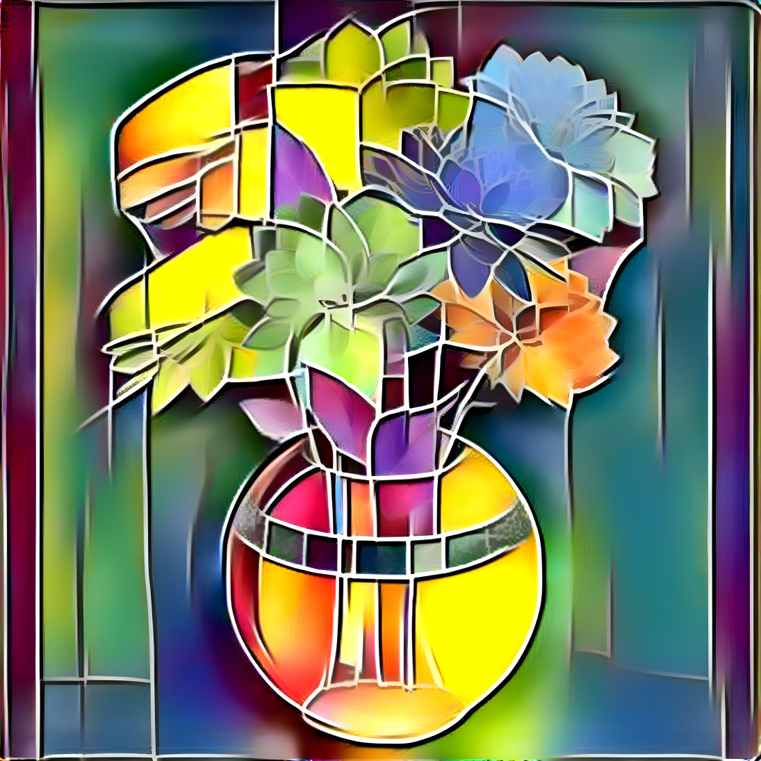 Stained glass bouquet