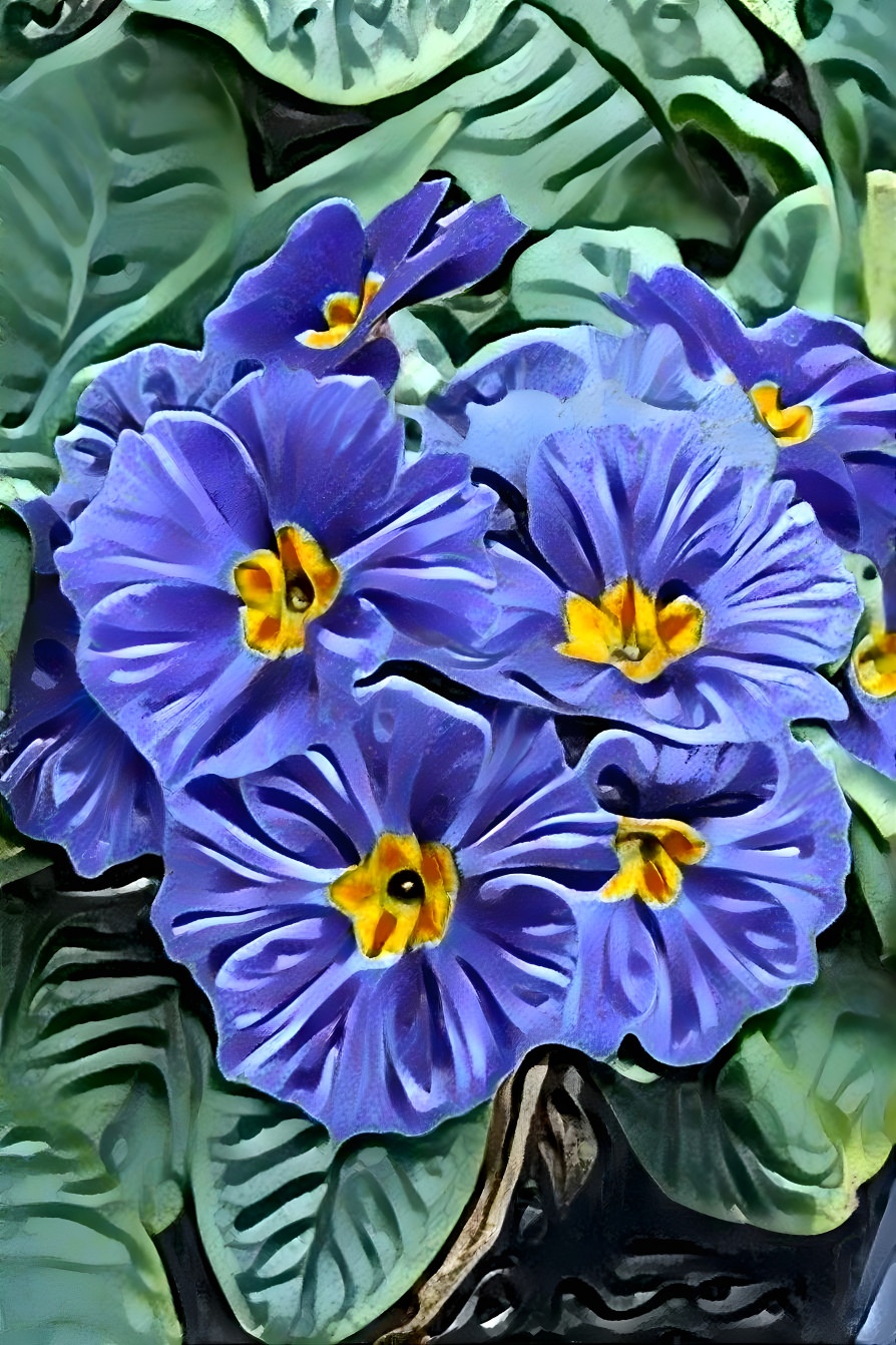 Blue Clay Flowers