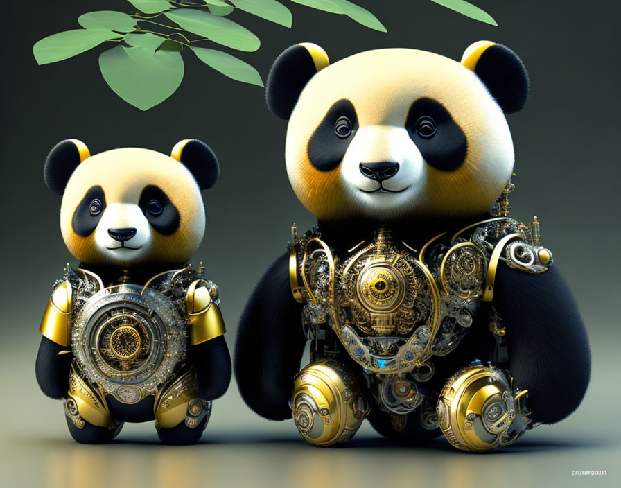 Steampunk Panda: A Biomechanical Marvel