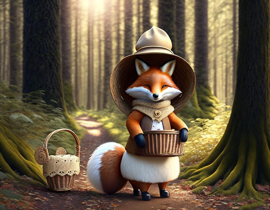 foraging fox
