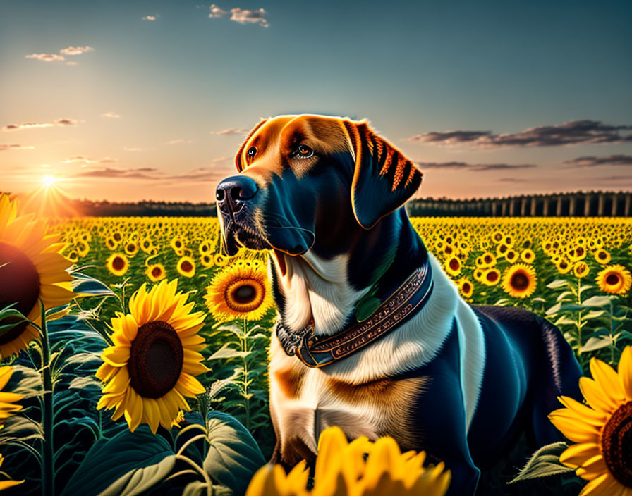 Chill day in the sunflower field