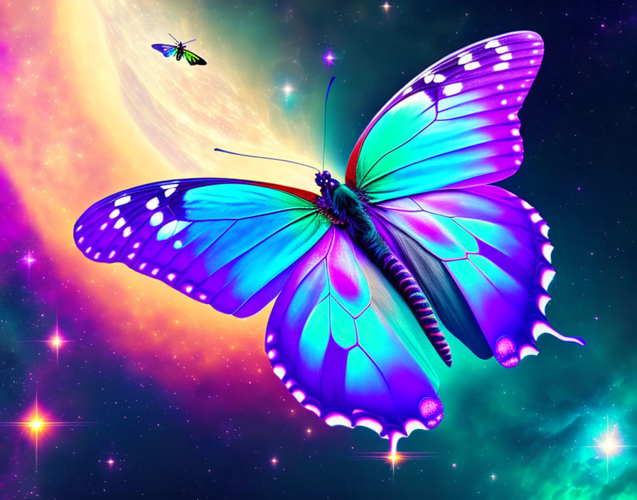 colourfull butterfly's in space