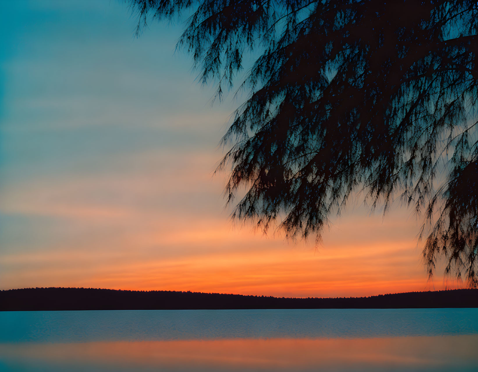 Serenity's Embrace: Sunset Reflections on a Tranqu