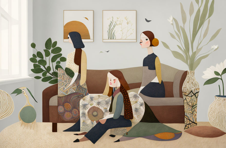 The three women of the sofa