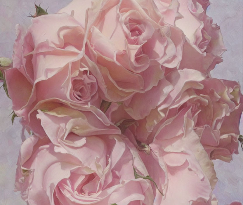 Delicate Pink Roses in Full Bloom: Romantic Floral Aesthetic