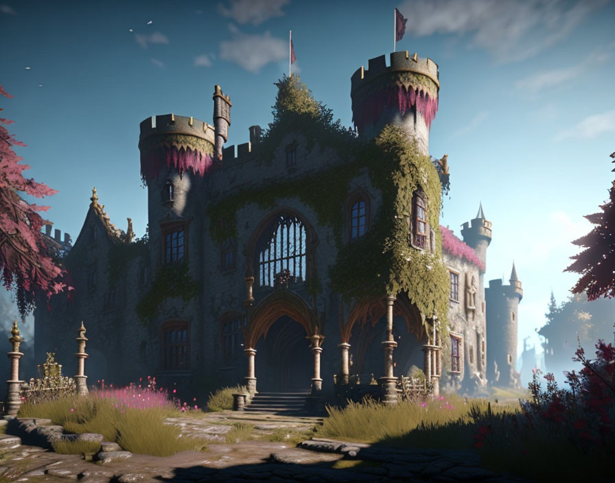 create a beautiful a plague tale game environment 