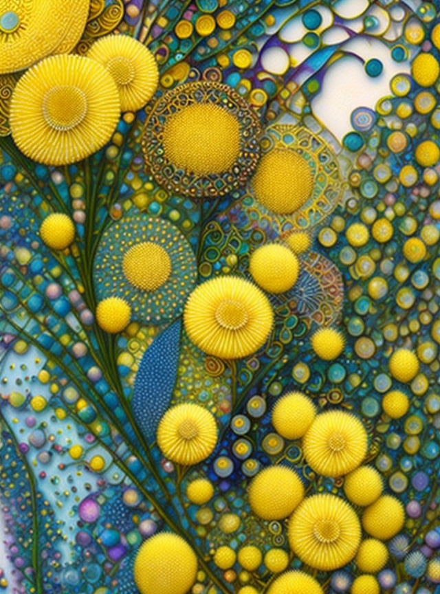 Mimosa patchwork art