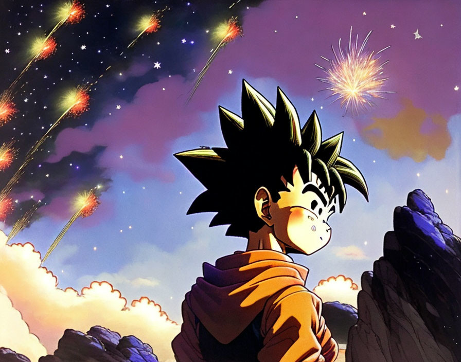Goku and fireworks