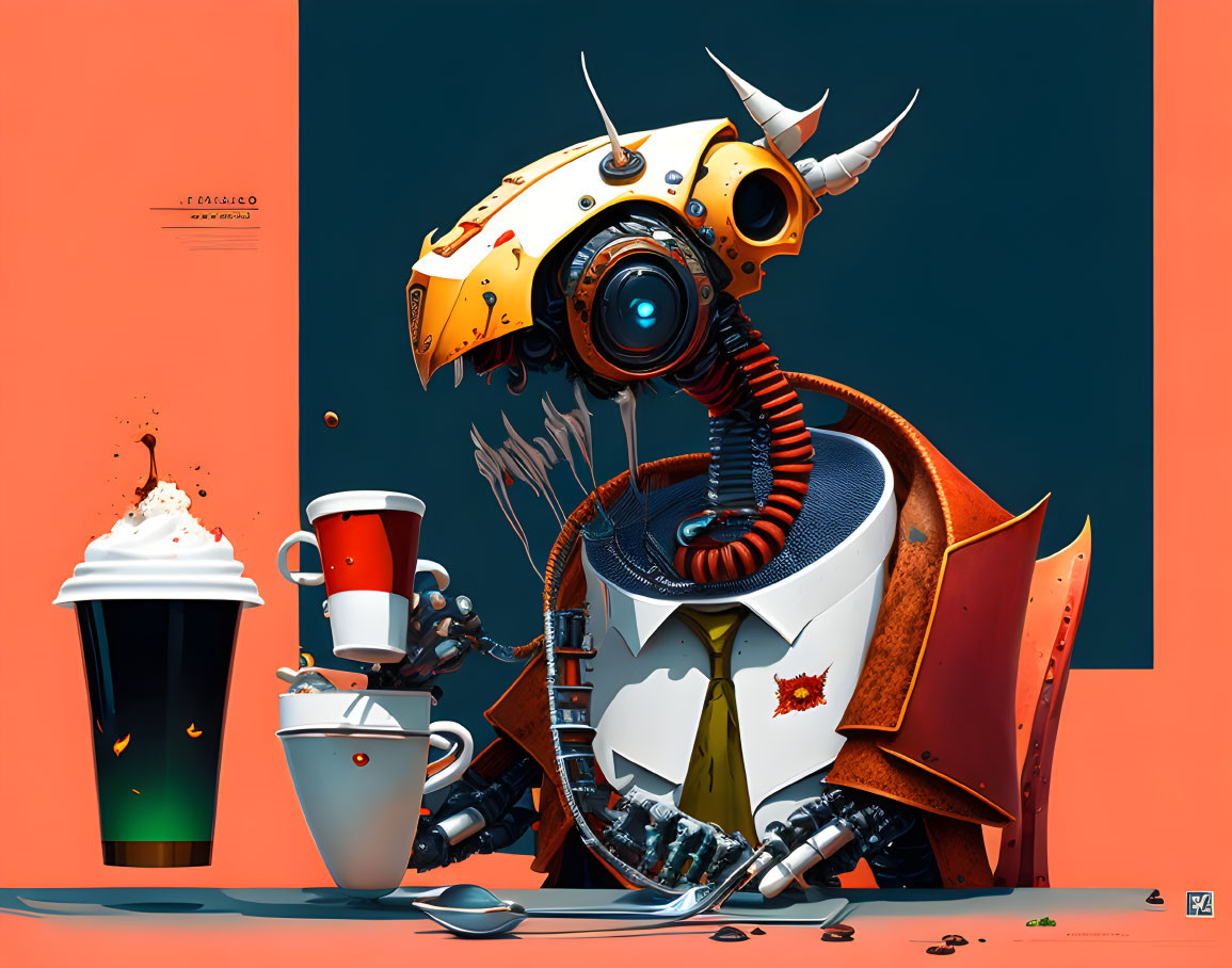 robotic coffee art piece for Robotcoffee