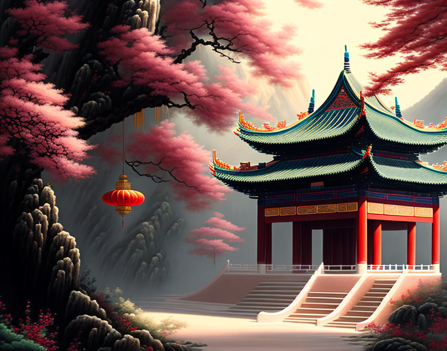 Chinese cultural with oil painting style