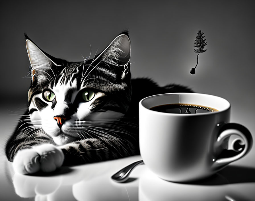 Cat and coffe.