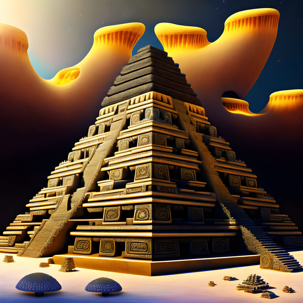 The Golden Shrooms of the Martian Desert Pyramids
