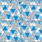 Blue and White Geometric Tiled Pattern in Mosaic Design