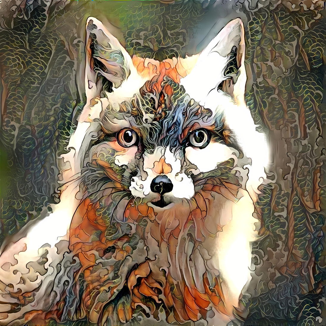 Sunlit swirly fox